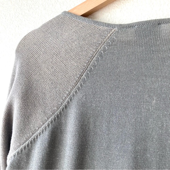CAbi Cardigan Sweater Open Front Small Gray Cotton Ribbed Hem Minimalist - Picture 14 of 16